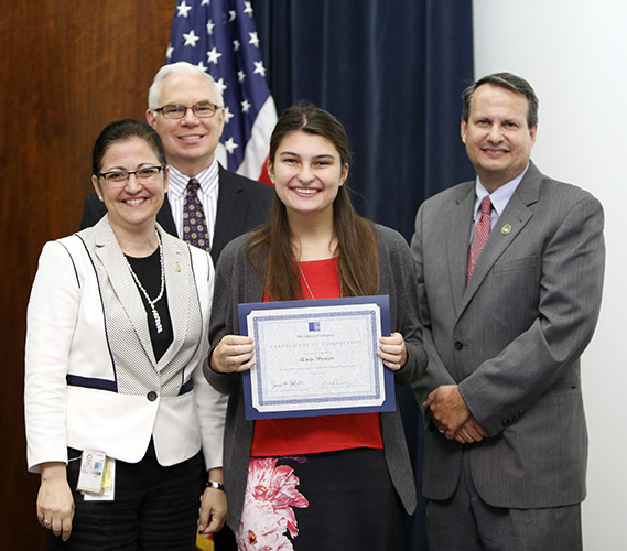 The Junior Fellows class of 2015 closes their 10-week inernship program with a ceremony, August 5, 2015. Photo by Shawn Miller.